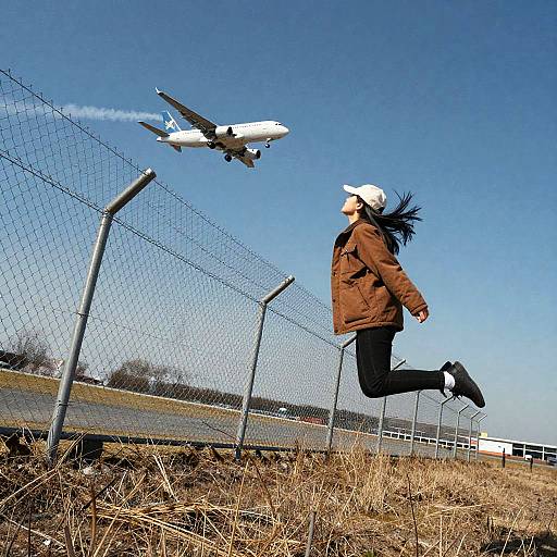 Cinematic Airport Scene with Girl