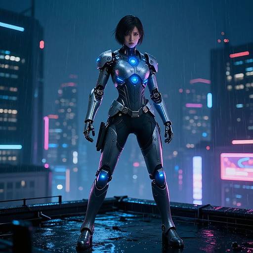 Futuristic Cyberpunk Female Warrior