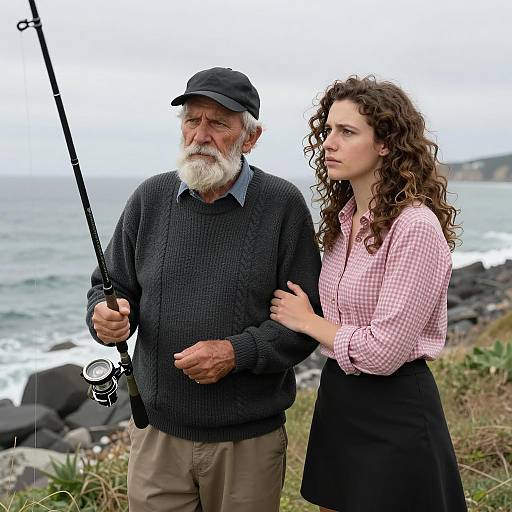 Fishing Duo: Generational Conflict by the Sea