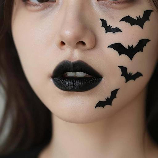 Close-Up of Woman's Face with Tattoos