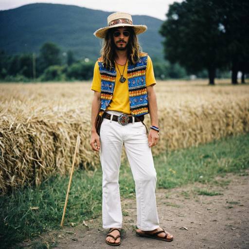 Hippie Male in Outdoor Vintage Style