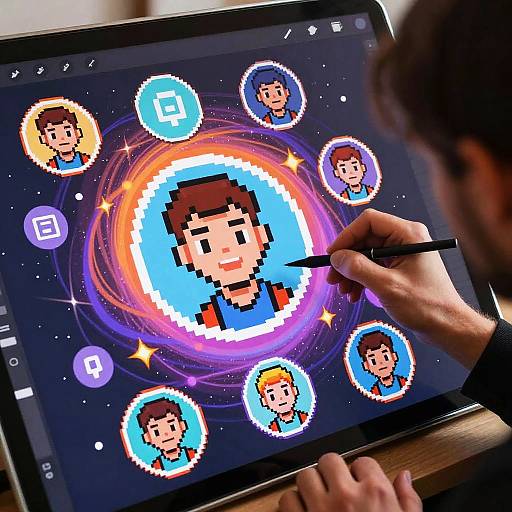 Digital Artist Crafting Crypto Avatars