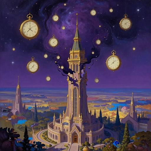 Surreal Fantasy Tower Dreamscape