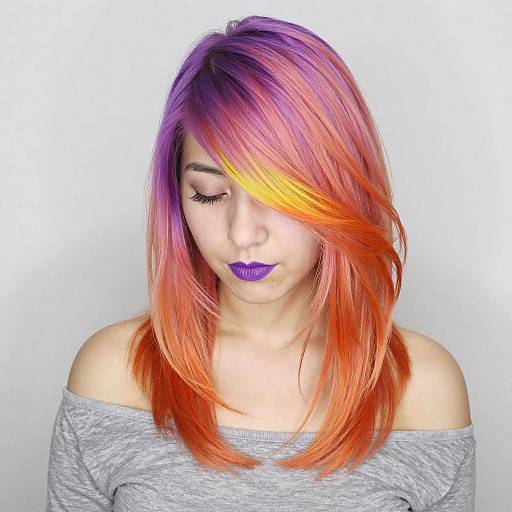 Vibrant Multicolored Hair Portrait