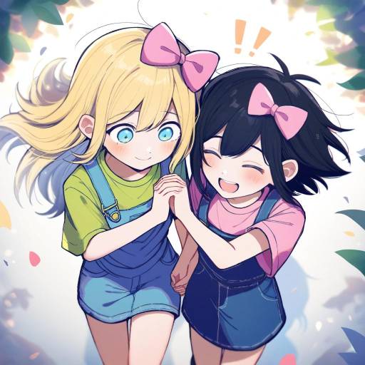 Cute Couple in Colorful Overalls