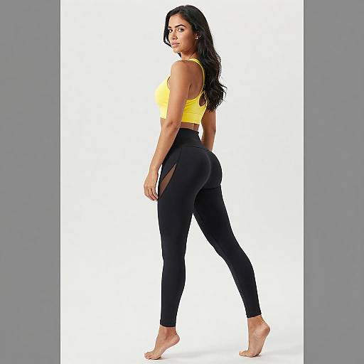 Fit Woman in Yellow Sportswear Side Profile