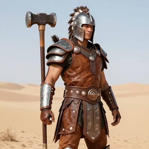 Sioux Warrior in Desert Battle Armor