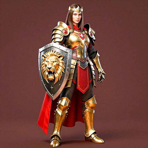 Epic Female Warrior in Regal Armor