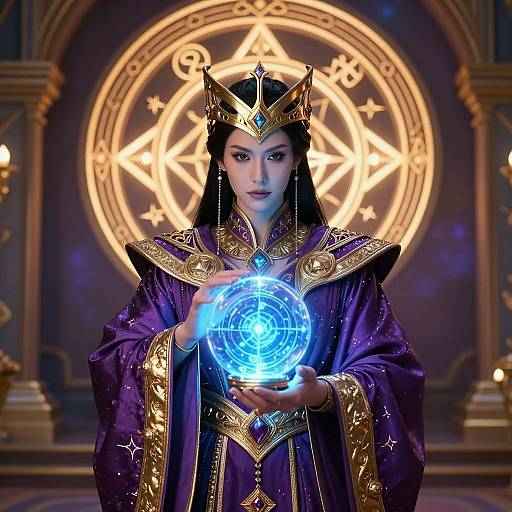 Fantasy Sorcerer in Purple and Gold