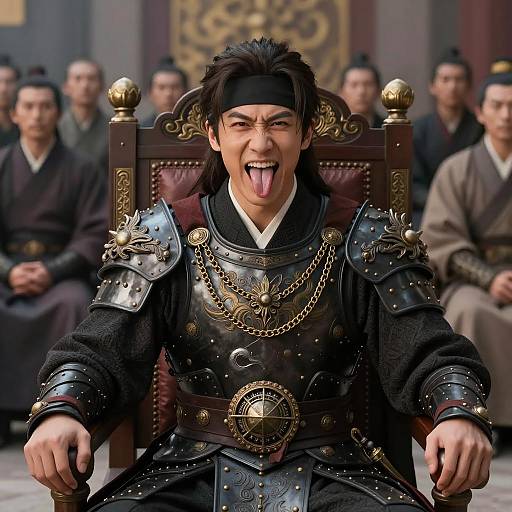 Ornate Black Armor with Gold Accents