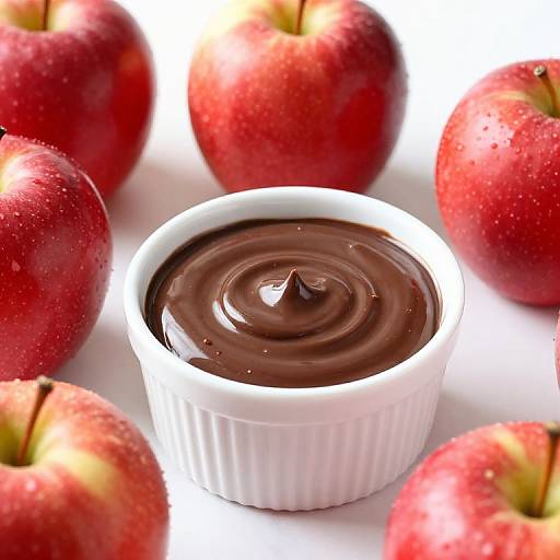 Red Apples with Chocolate Dip