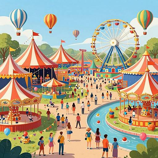 Vibrant Carnival Festival Illustration