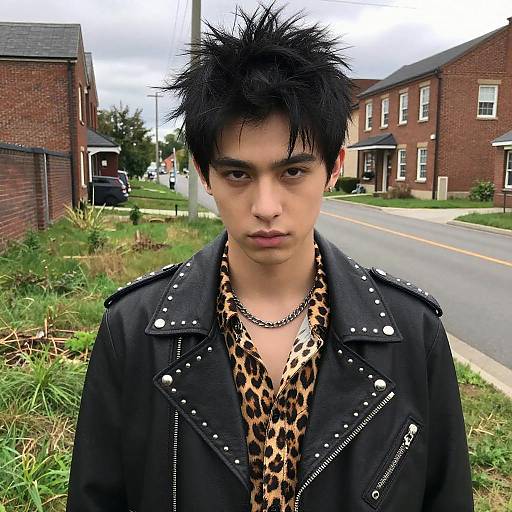 Edgy Young Man on Roadside