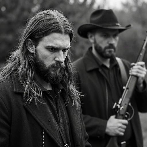 Intense Rugged Men in Outdoor Portrait