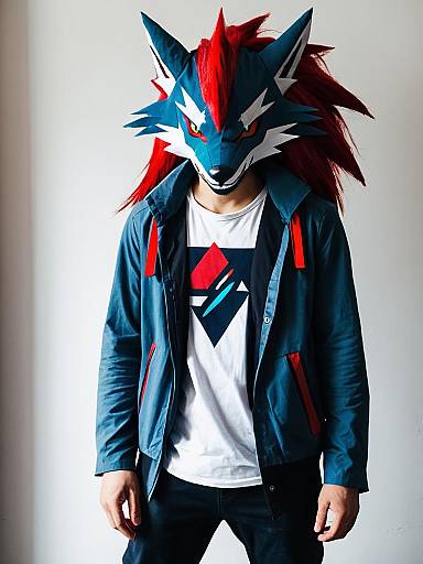 Man in Realistic Zoroark Cosplay Costume