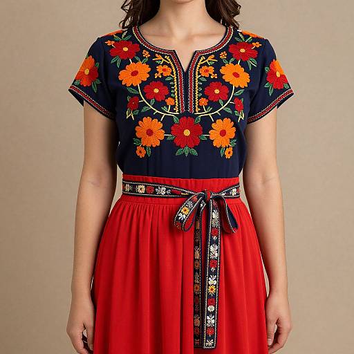 Elegant Woman in Embroidered Costume