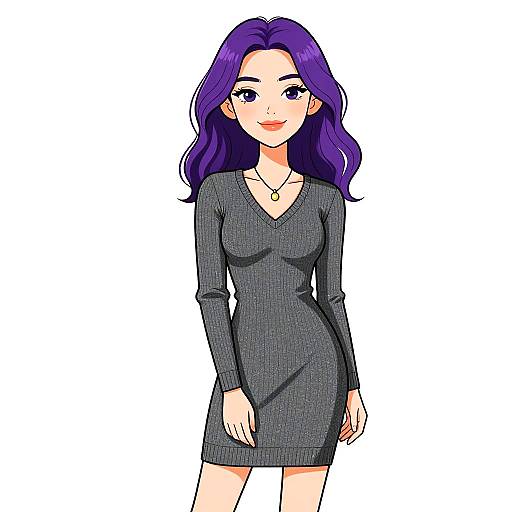 Smiling Woman in Casual Chic Dress