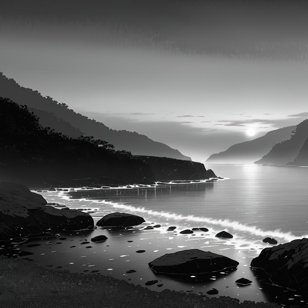 Misty Twilight at a Secluded Cove