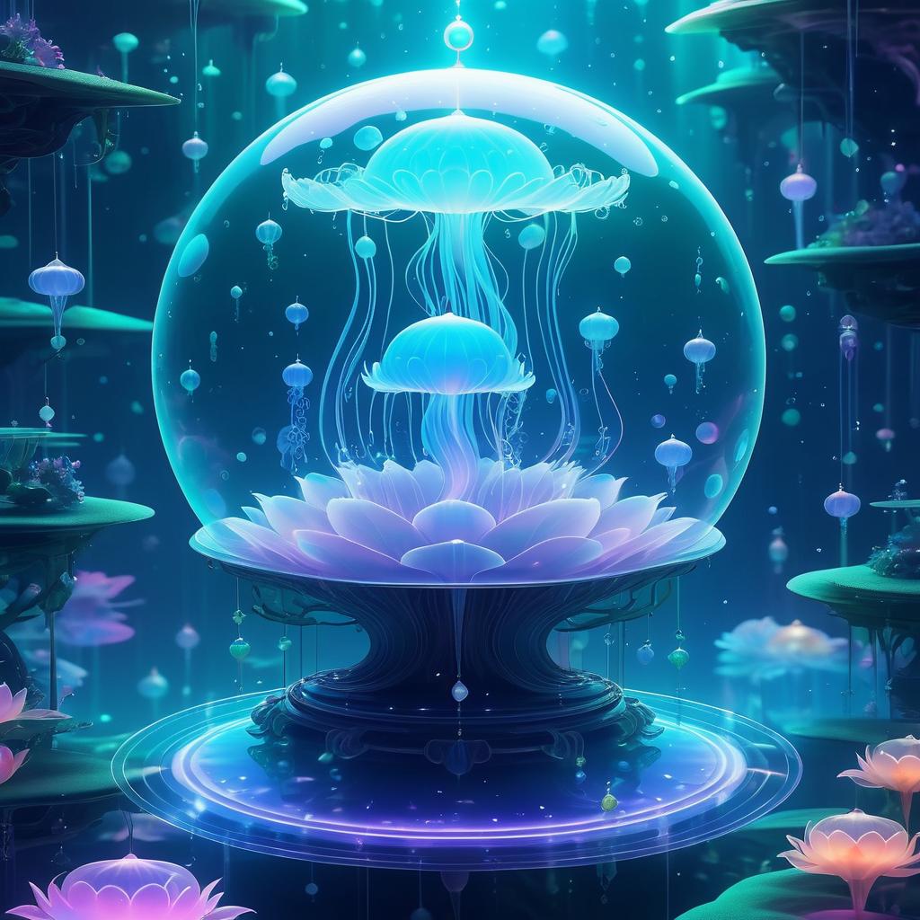 Dreamy Jellyfish Buddha in Underwater Realm