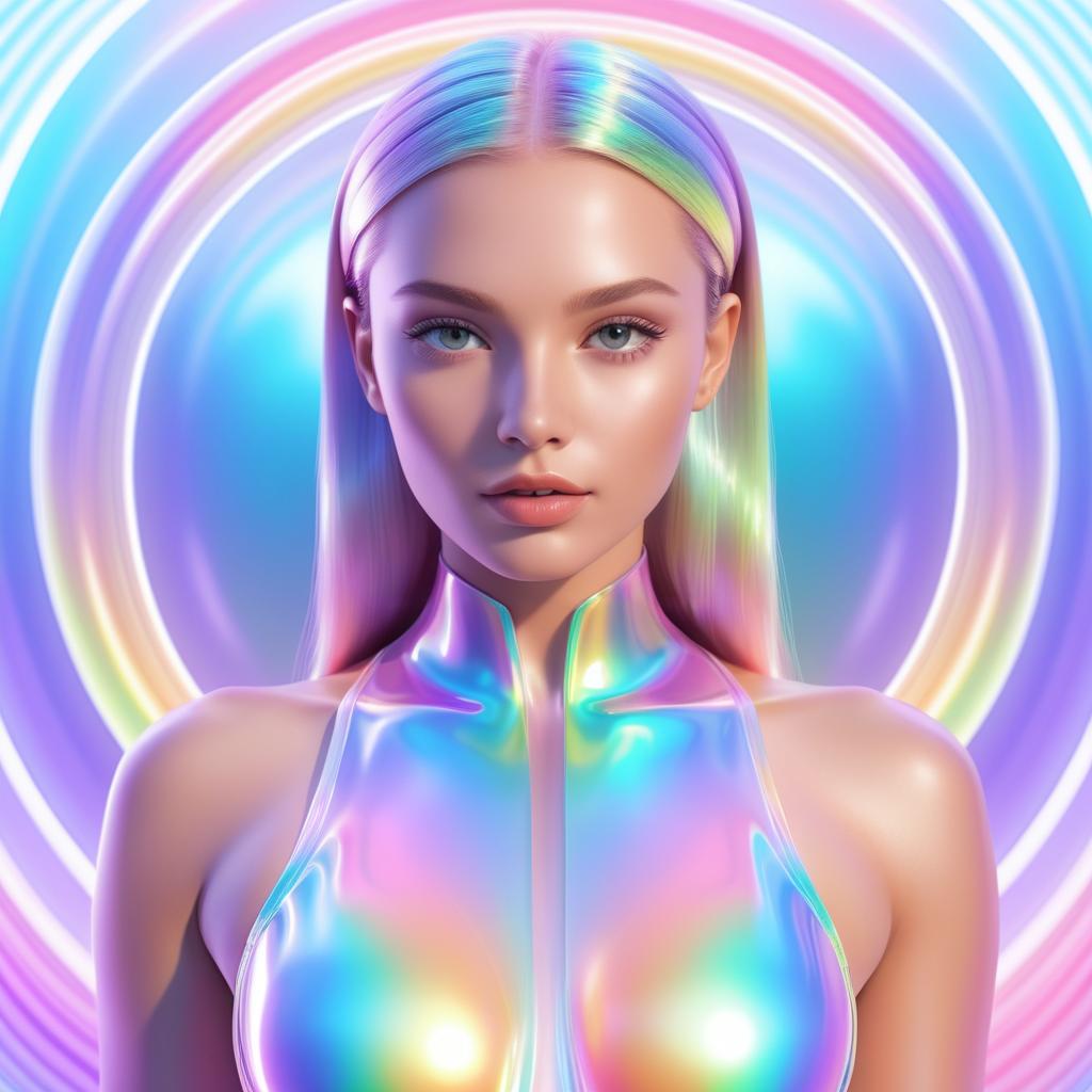 Ethereal 3D Female Figure in Pastel Hues