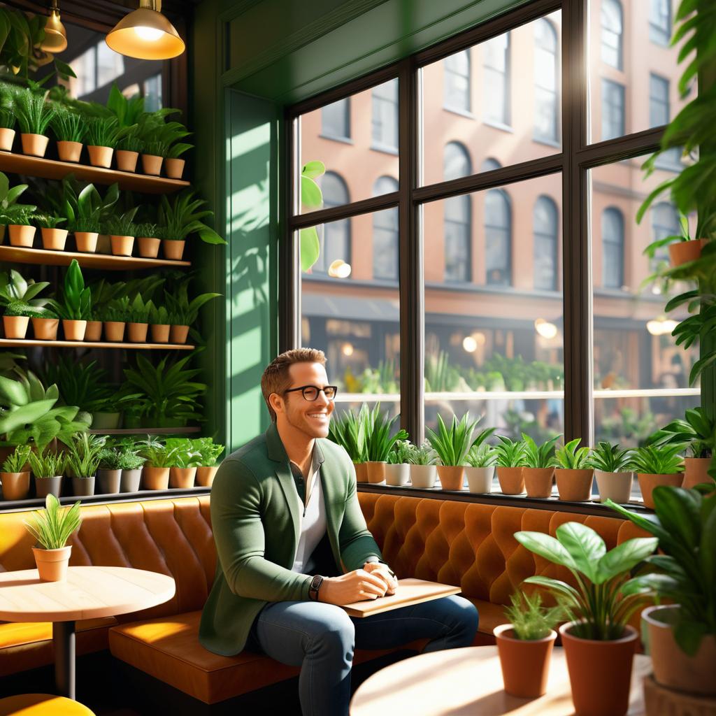 Charming Cafe Scene with Ryan Reynolds