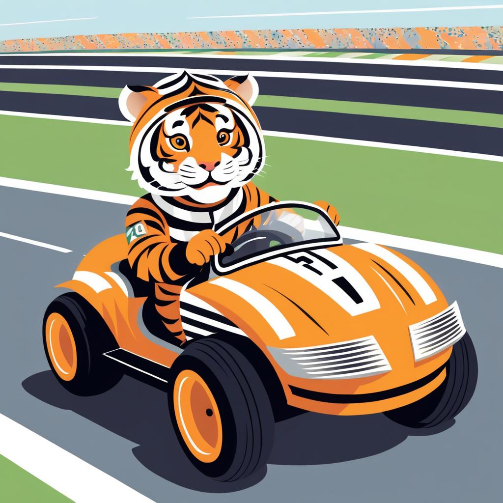 Tiger Racing: A Hilarious Illustration