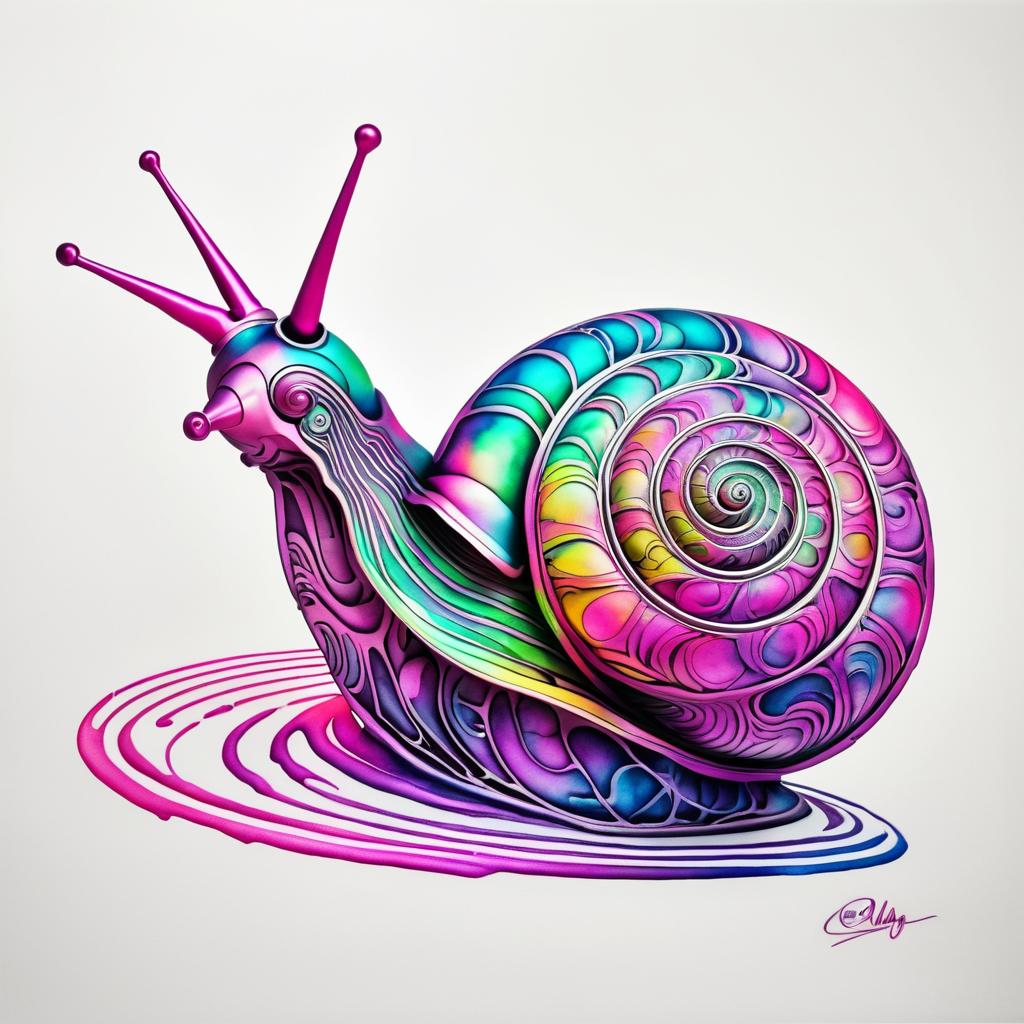 Leica-Inspired Tattoo Art of a Snail