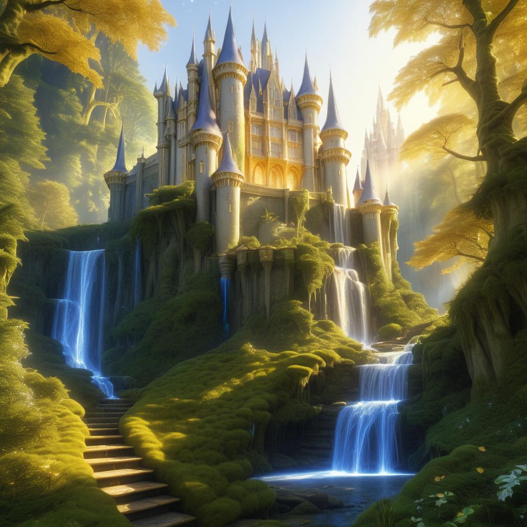 Enchanted Castle in a Mystical Forest