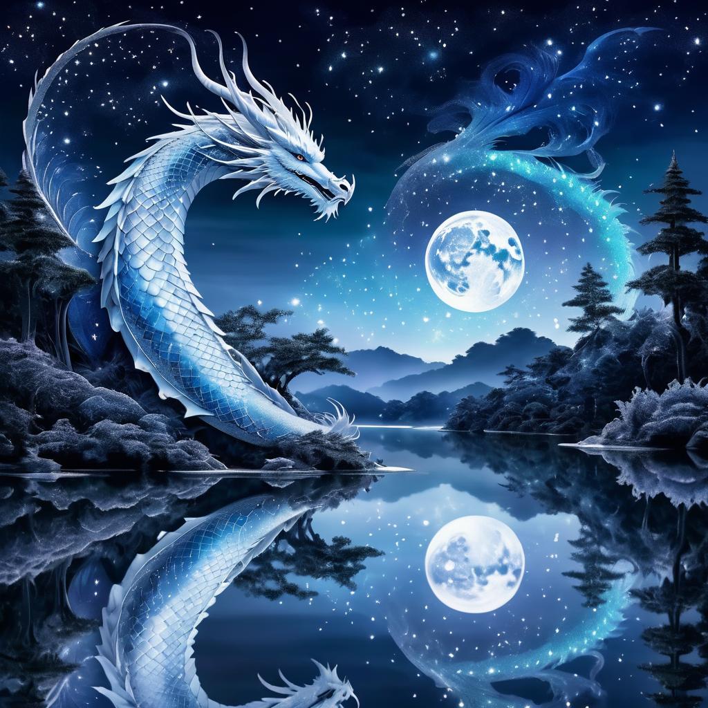 Majestic Dragon by a Serene Lake