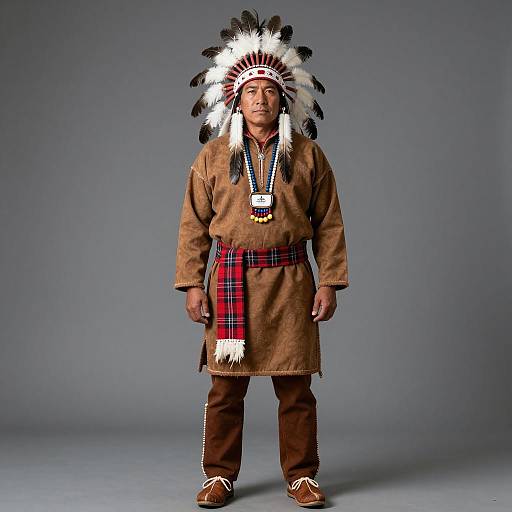 Native American Man in Traditional Costume
