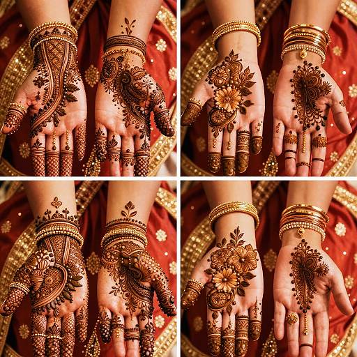 Vibrant Henna Art on Traditional Attire