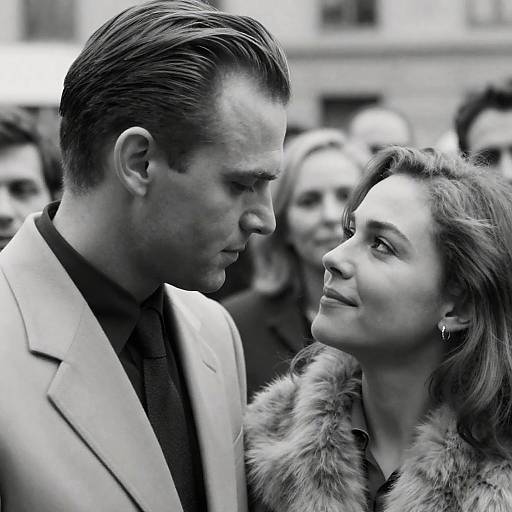 Intimate Black-and-White Portrait of Duo