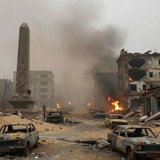 Apocalyptic Abandoned Cityscape in Smog