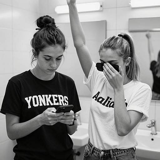 Monochrome Bathroom Moment with Color Highlights