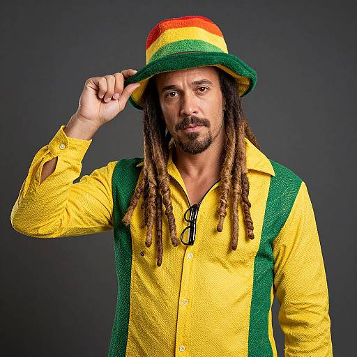 Rasta Man in Colorful Fancy Dress