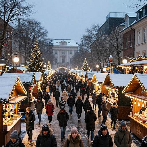 Festive Christmas Market Snowfall