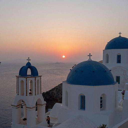 Greek Island Sunset with Soft Lighting