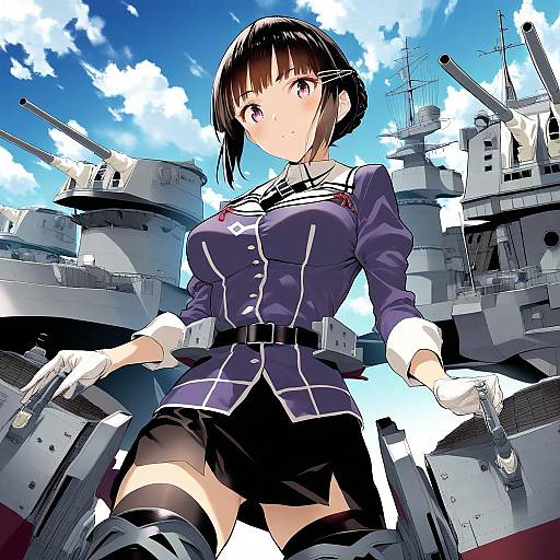 Illustration of Myoukou kai ni (kancolle), kantai collection in the style of Hiiragi yuuichi