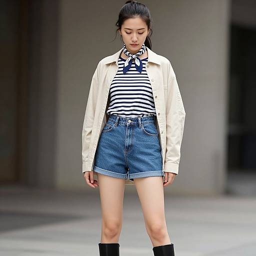 Female Model in Casual Chic Outfit