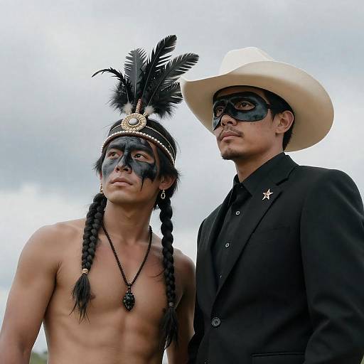 Dramatic Duo Under Cloudy Skies