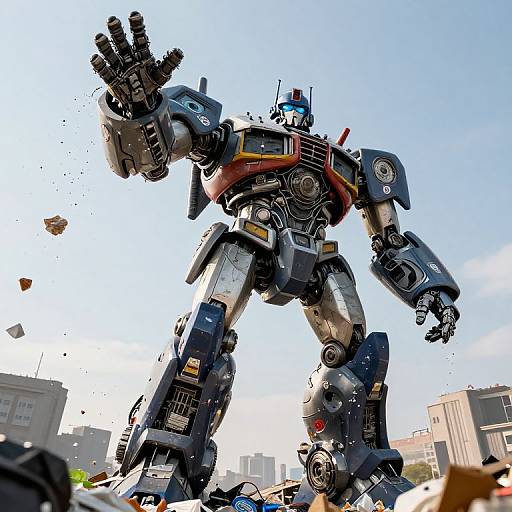 Giant Trash Robot Reaching Out