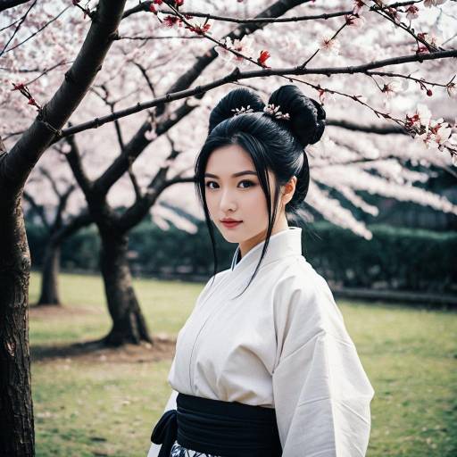 Kikyo Cosplay in Cherry Blossom Setting