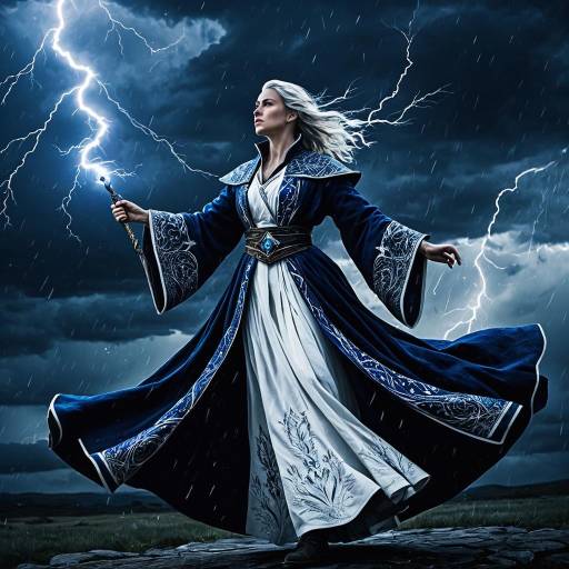 Female Mage Casting Lightning Spell