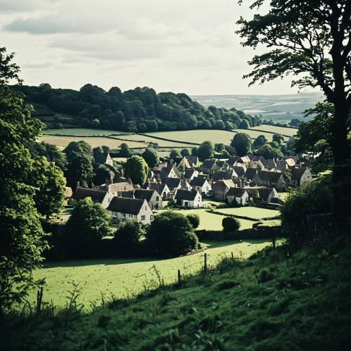 Idyllic Village in Lush Green Countryside