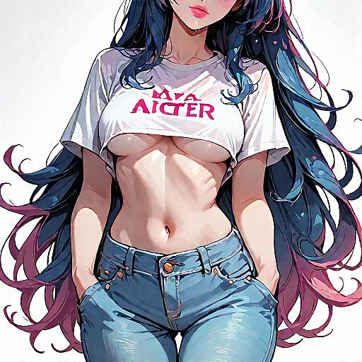 Casual Solo Look with Long Hair