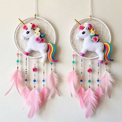 Intricate Unicorn Dreamcatchers with Roses