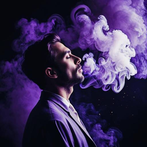 Man in Violet Smoke Portrait