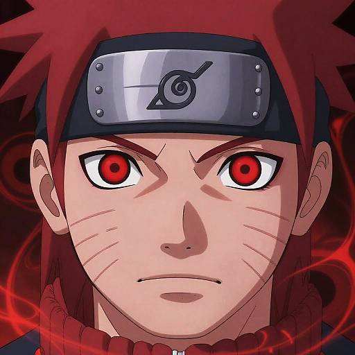 Naruto with Intense Red Eye Glow