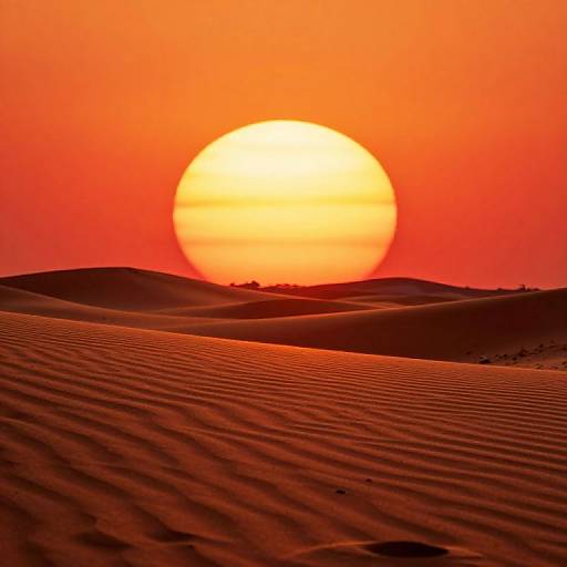 Radiant Desert with Multi-Hued Sun