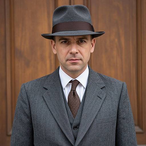 Vintage 1940s Man in Pinstripe Suit